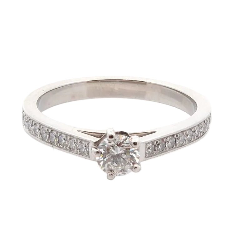 Bague Solitaire CHAUMET en platine et diamants - Castafiore