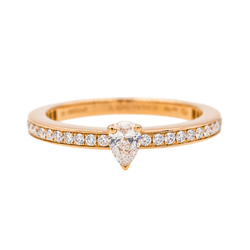 Bague Solitaire CHAUMET "Joséphine Éclat d'Éternité" en or rose et diamants - Castafiore