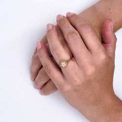 Bague solitaire diamant en or rose - Castafiore