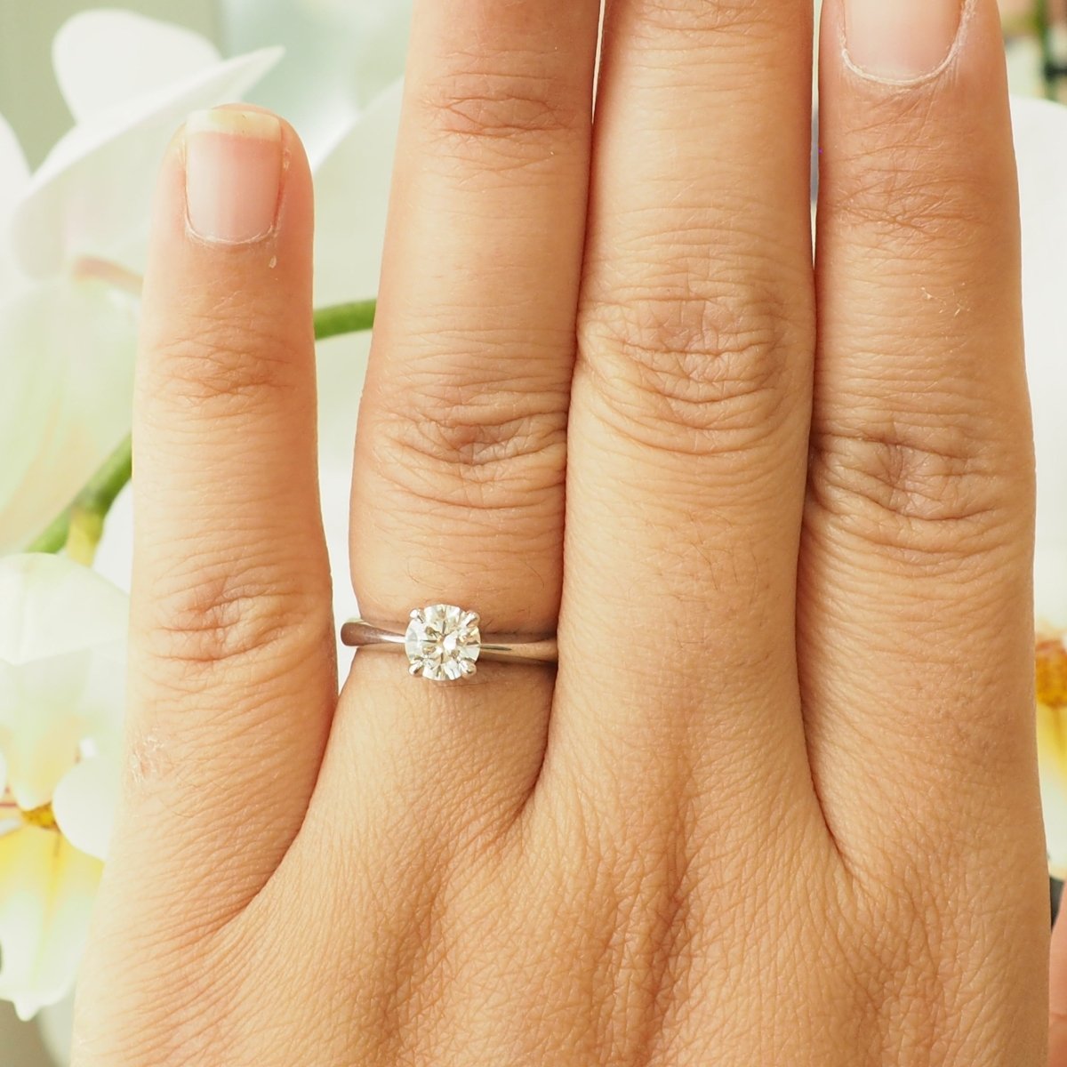 Bague Solitaire en or blanc et diamant - Castafiore