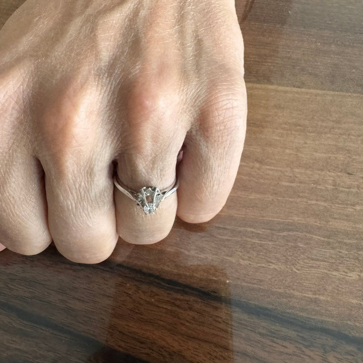 Bague Solitaire en or blanc et diamant - Castafiore