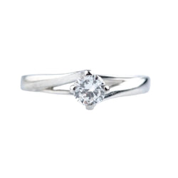 Bague Solitaire en or blanc et diamant - Castafiore