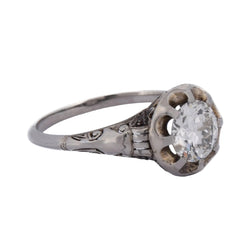 Bague Solitaire en or blanc et diamant - Castafiore