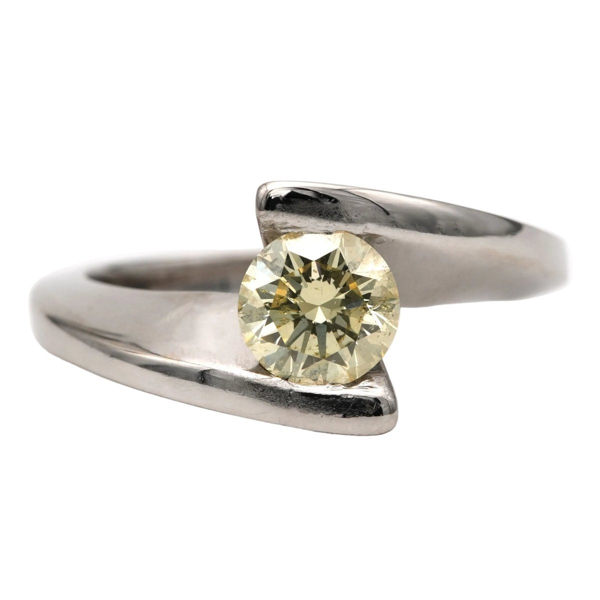 Bague Solitaire en or blanc et diamant - Castafiore