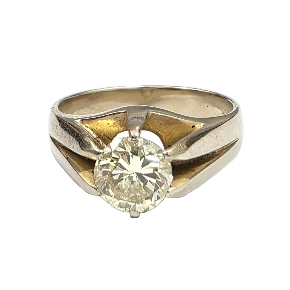 Bague Solitaire en or blanc et diamant - Castafiore