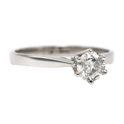 Bague Solitaire en or blanc et diamant - Castafiore