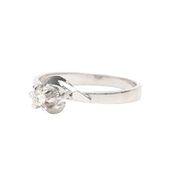 Bague Solitaire en or blanc et diamant - Castafiore