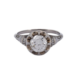Bague Solitaire en or blanc et diamant - Castafiore