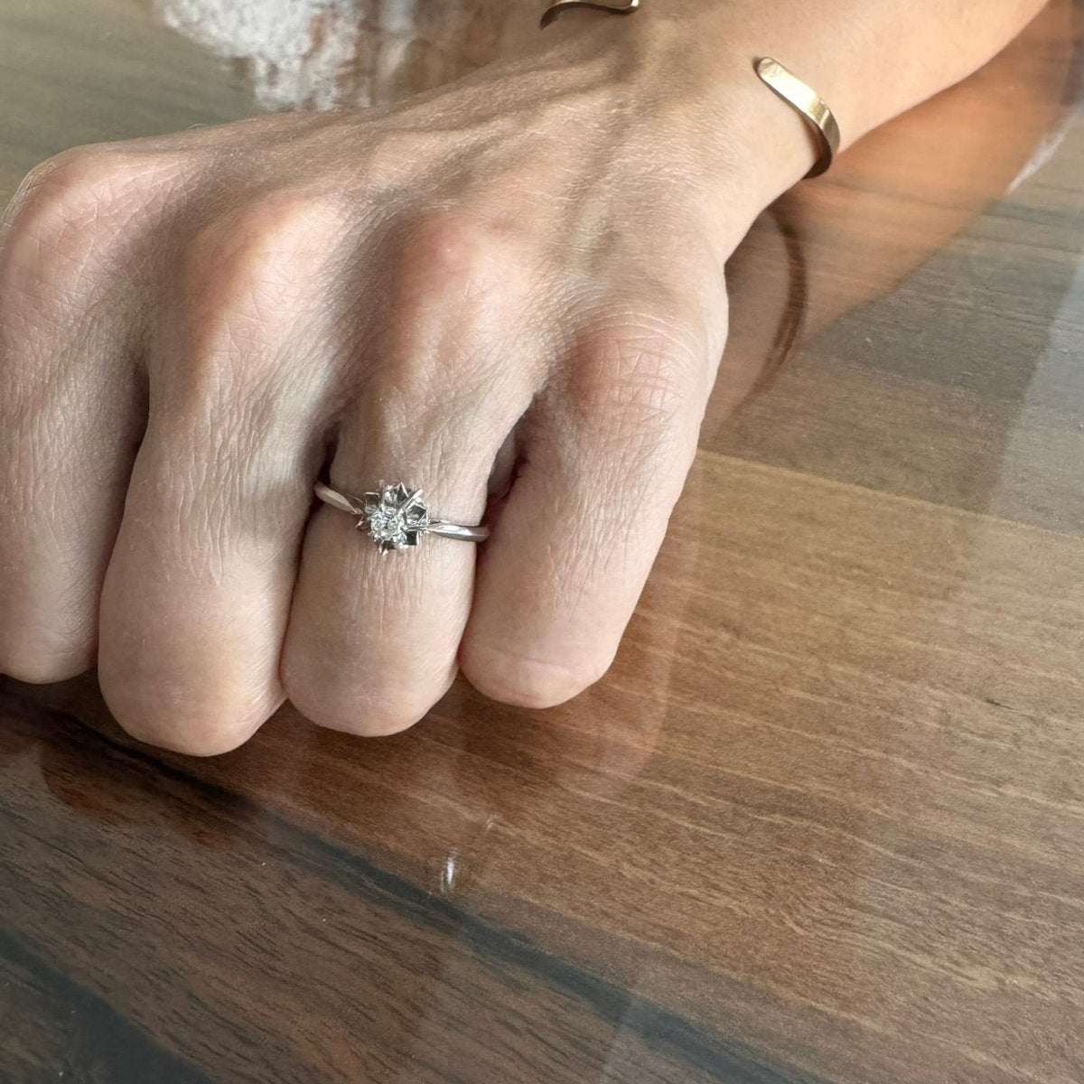 Bague Solitaire en or blanc et diamant - Castafiore