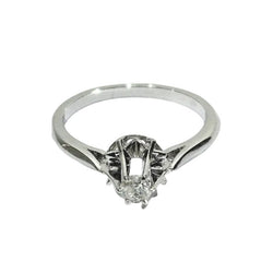 Bague Solitaire en or blanc et diamant - Castafiore