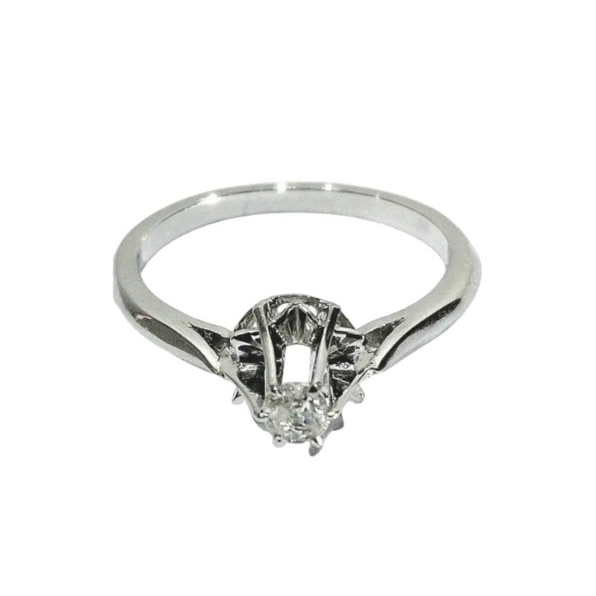 Bague Solitaire en or blanc et diamant - Castafiore