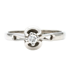 Bague Solitaire en or blanc et diamant - Castafiore