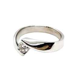 Bague Solitaire en or blanc et diamant - Castafiore