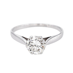 Bague Solitaire en or blanc et diamant - Castafiore