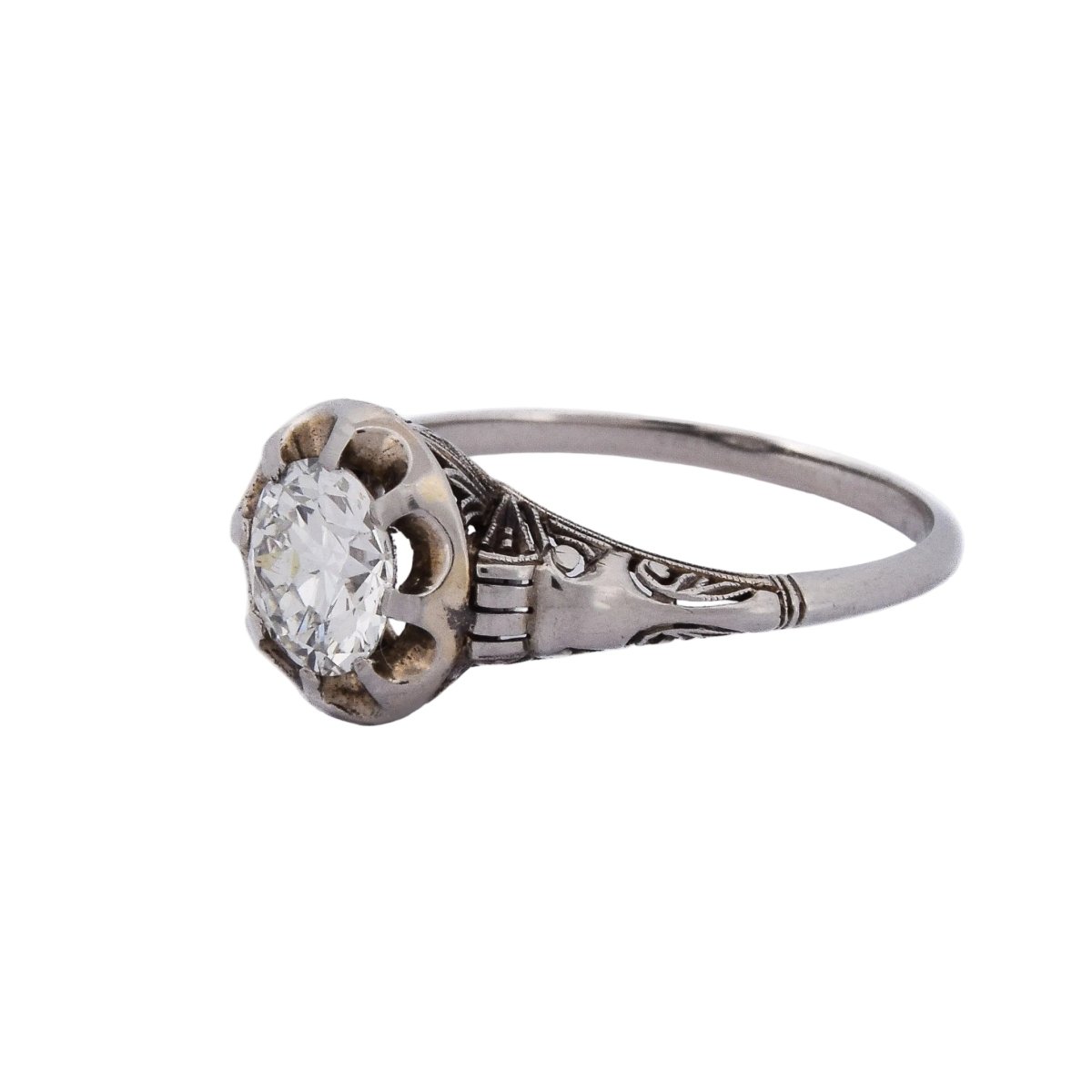 Bague Solitaire en or blanc et diamant - Castafiore