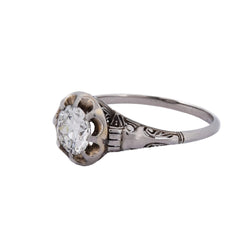 Bague Solitaire en or blanc et diamant - Castafiore