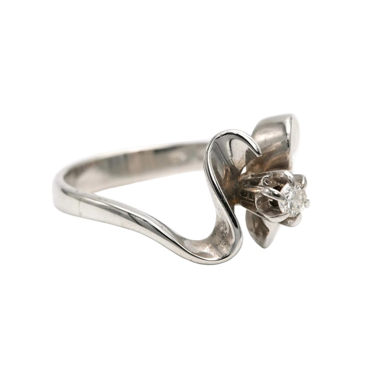 Bague Solitaire en or blanc et diamant - Castafiore
