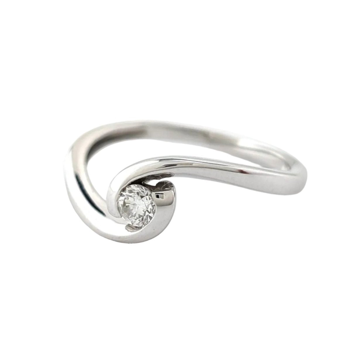 Bague Solitaire en or blanc et diamant - Castafiore