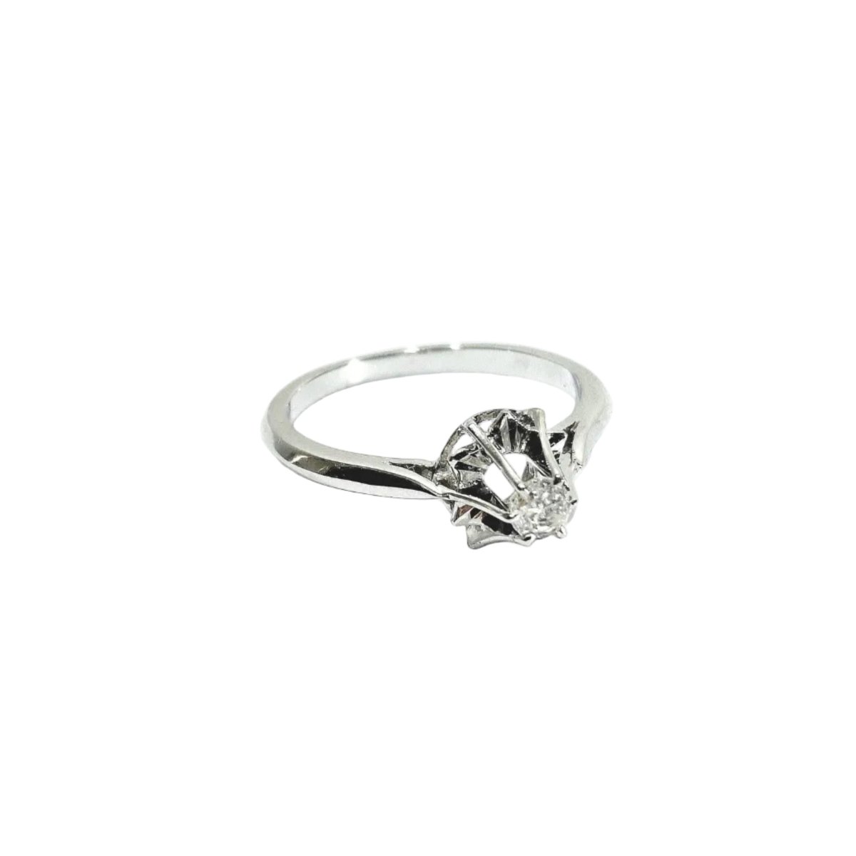 Bague Solitaire en or blanc et diamant - Castafiore