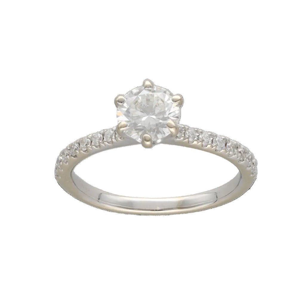 Bague Solitaire en or blanc et diamants - Castafiore