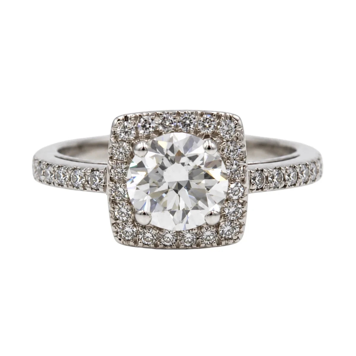 Bague Solitaire en or blanc et diamants - Castafiore