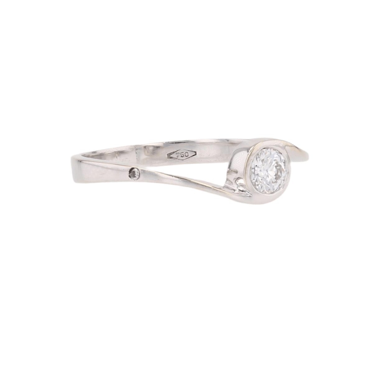 Bague Solitaire en or blanc et diamants - Castafiore