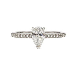 Bague Solitaire en or blanc et diamants - Castafiore