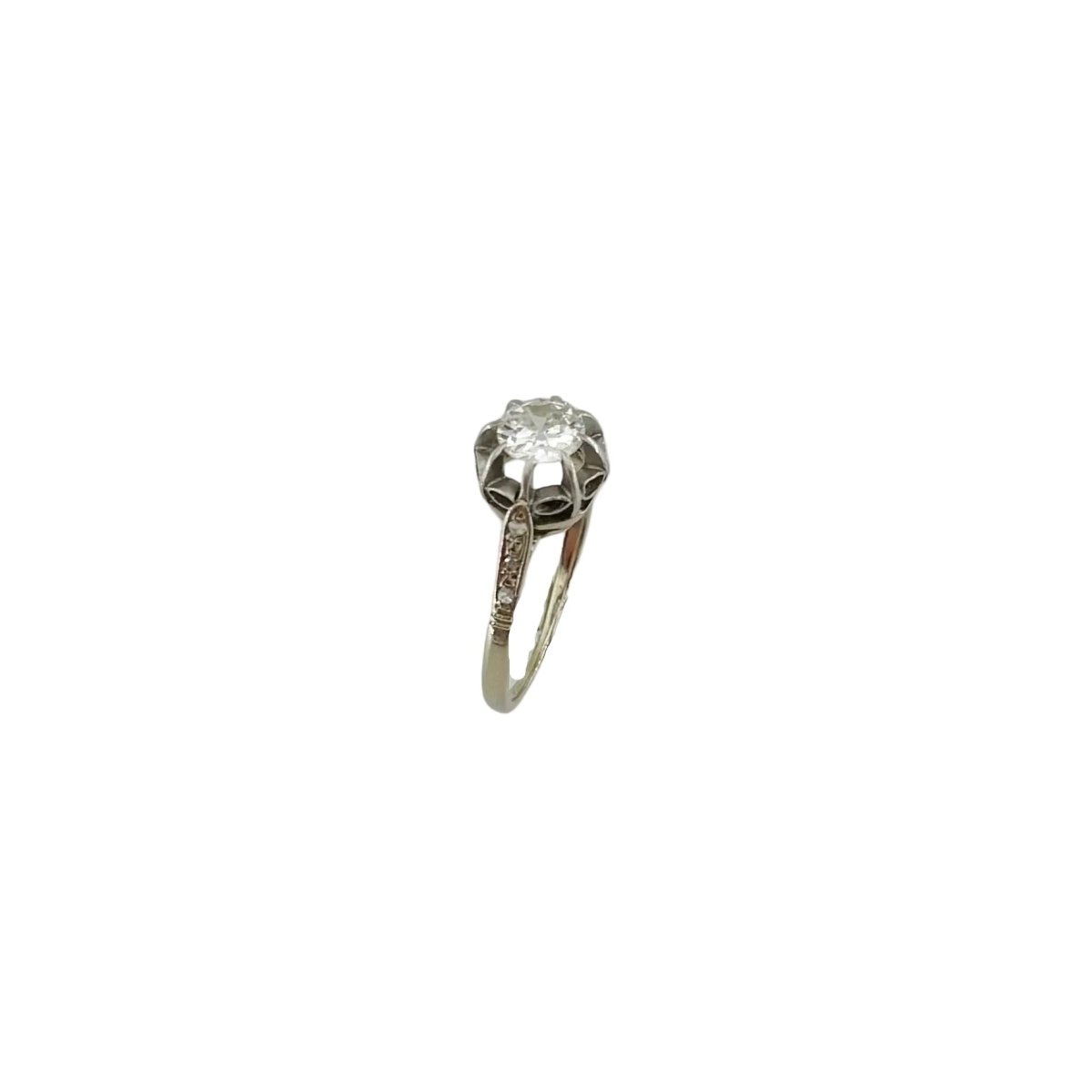 Bague Solitaire en or blanc et diamants - Castafiore