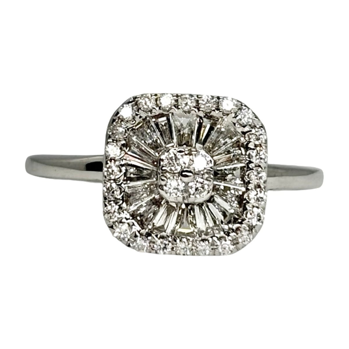 Bague Solitaire en or blanc et diamants - Castafiore