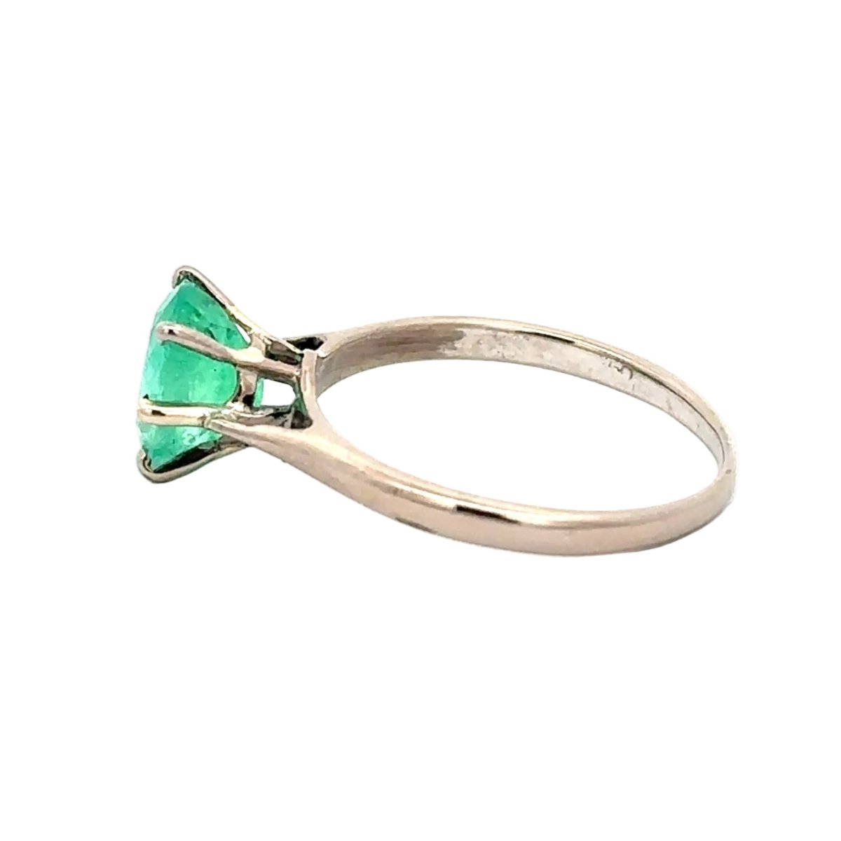 Bague Solitaire en or blanc et émeraude - Castafiore