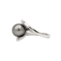 Bague Solitaire en or blanc et perle - Castafiore