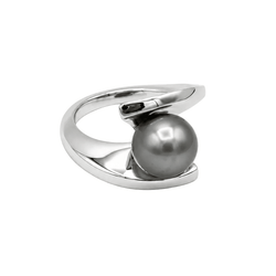 Bague Solitaire en or blanc et perle - Castafiore