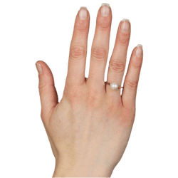 Bague Solitaire en or blanc et perle - Castafiore