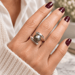 Bague Solitaire en or blanc et perle - Castafiore