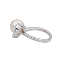 Bague Solitaire en or blanc et perle - Castafiore