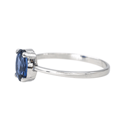 Bague Solitaire en or blanc et saphir - Castafiore