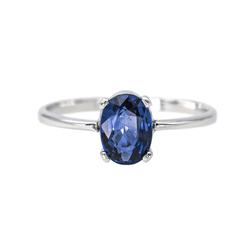 Bague Solitaire en or blanc et saphir - Castafiore