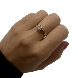 Bague Solitaire en or blanc, or jaune et diamant - Castafiore