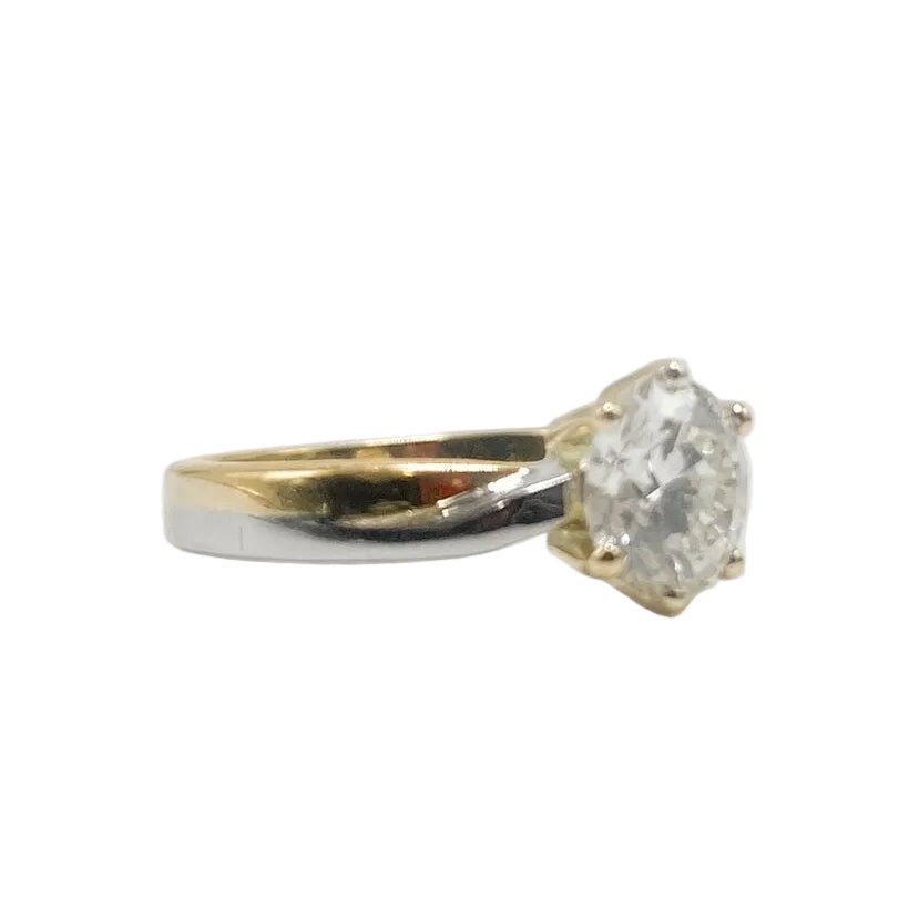 Bague Solitaire en or blanc, or jaune et diamant - Castafiore