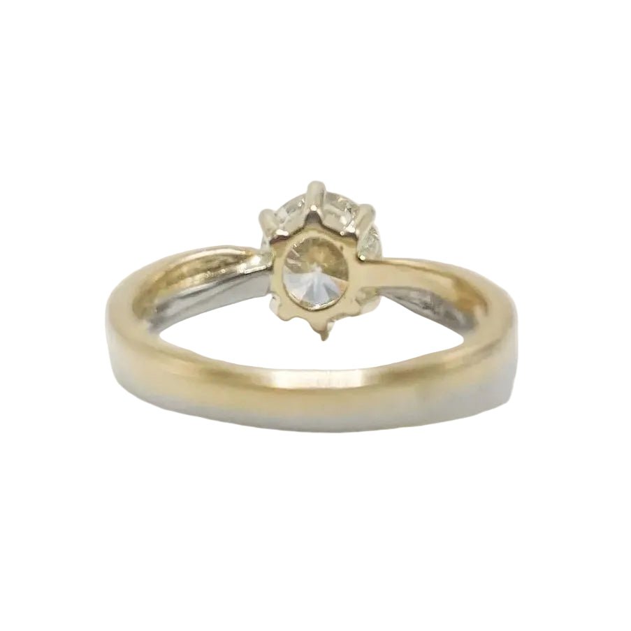 Bague Solitaire en or blanc, or jaune et diamant - Castafiore