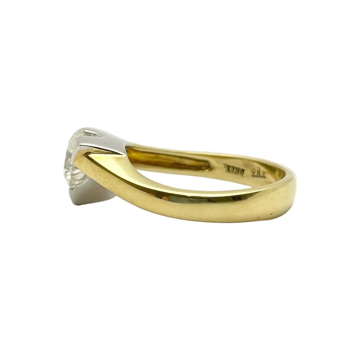 Bague Solitaire en or blanc, or jaune et diamant - Castafiore