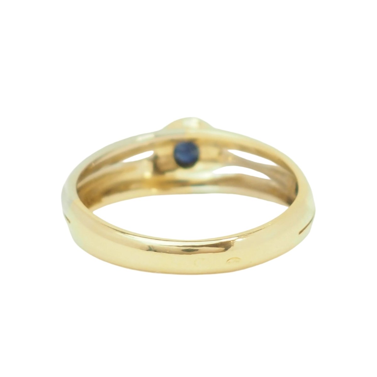 Bague Solitaire en or blanc, or jaune et saphir - Castafiore