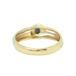 Bague Solitaire en or blanc, or jaune et saphir - Castafiore
