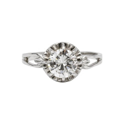 Bague Solitaire en or blanc, platine et diamant - Castafiore