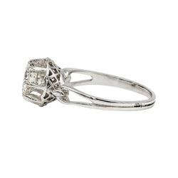 Bague Solitaire en or blanc, platine et diamant - Castafiore