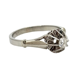 Bague Solitaire en or blanc, platine et diamant - Castafiore
