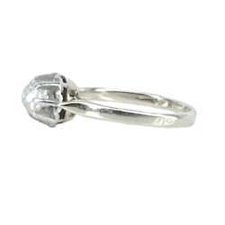Bague Solitaire en or blanc, platine et diamant - Castafiore