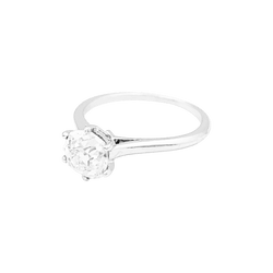 Bague Solitaire en or blanc, platine et diamant - Castafiore