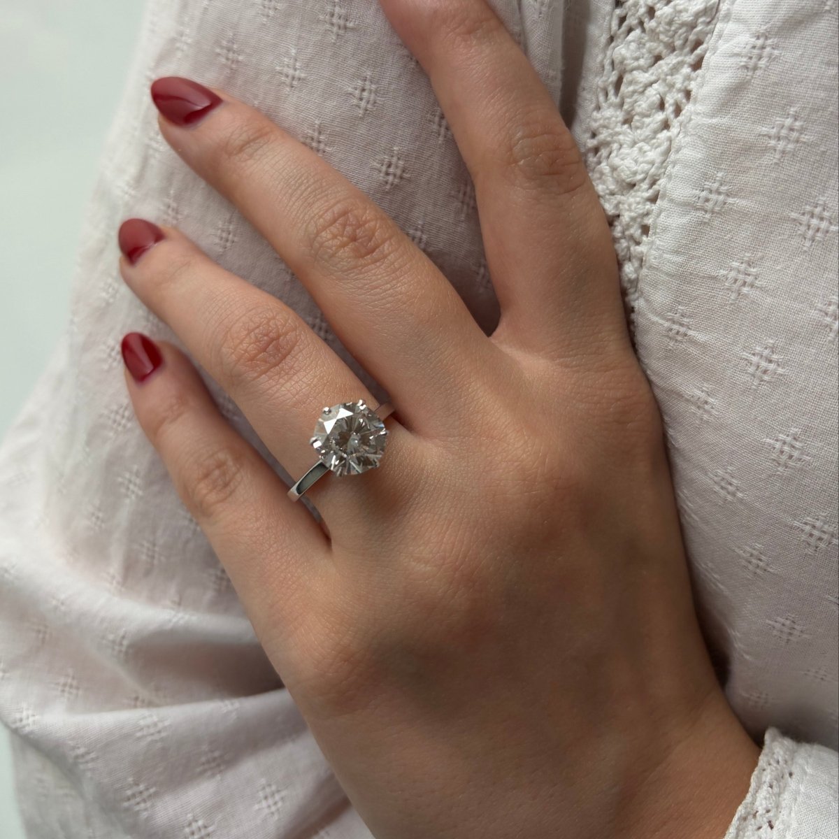 Bague Solitaire en or blanc, platine et diamant - Castafiore