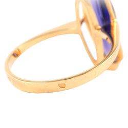 Bague Solitaire en or jaune et améthyste - Castafiore